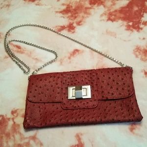 Deep Red ♥️ Ostrich Embossed Crossbody